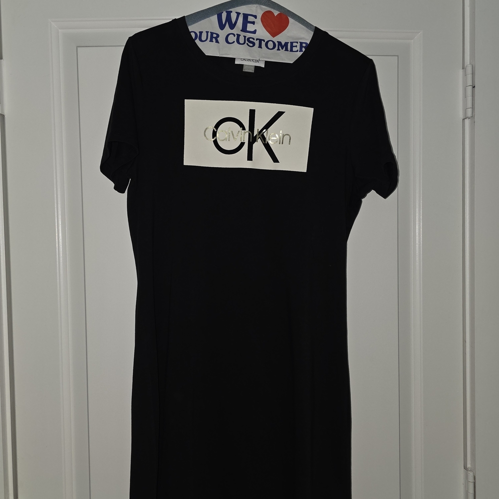 Calvin Klein Black Crew Neck T-Shirt Dress - NWOT